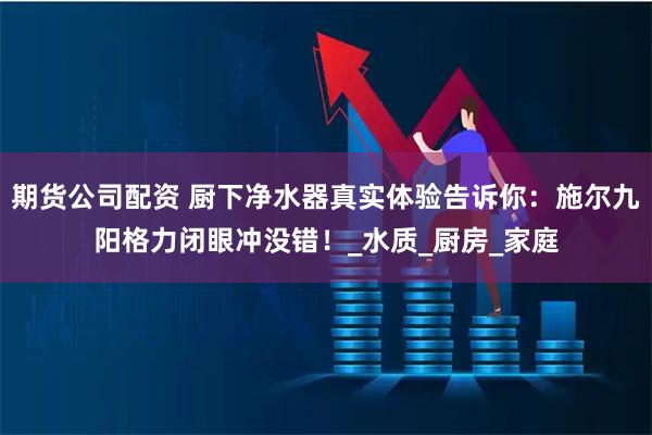 期货公司配资 厨下净水器真实体验告诉你：施尔九阳格力闭眼冲没错！_水质_厨房_家庭
